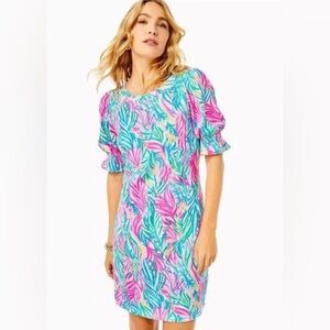 Lilly Pulitzer Pink and Green Graphic Fitted Tunic